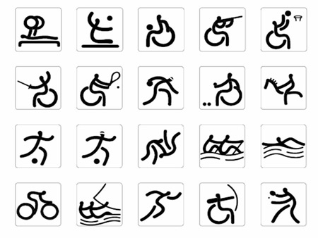 Alle sporten afgebeeld in pictogrammen